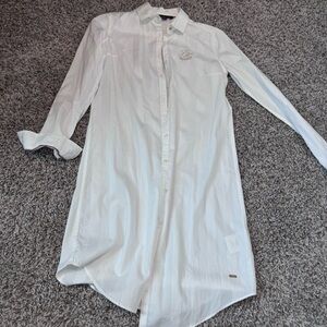 Tommy Hilfiger White Tunic Button Down Shirt
